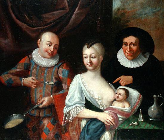 VIVARINI, family of painters Mother and child with Harlequin